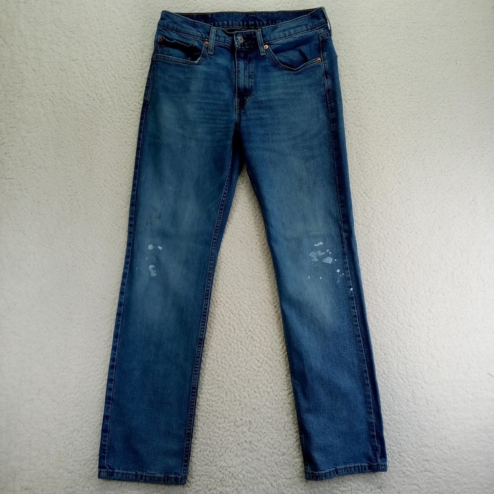 Levi Strauss Co 514 Slim Straight Fit‎ Jeans Mens W32 L34 Blue Denim